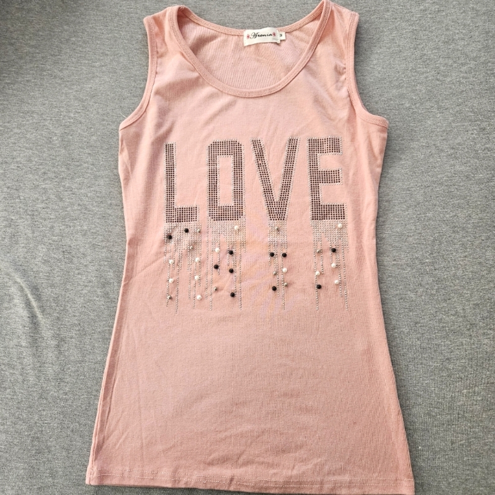 Aronia Love Rhinestone Tank Top